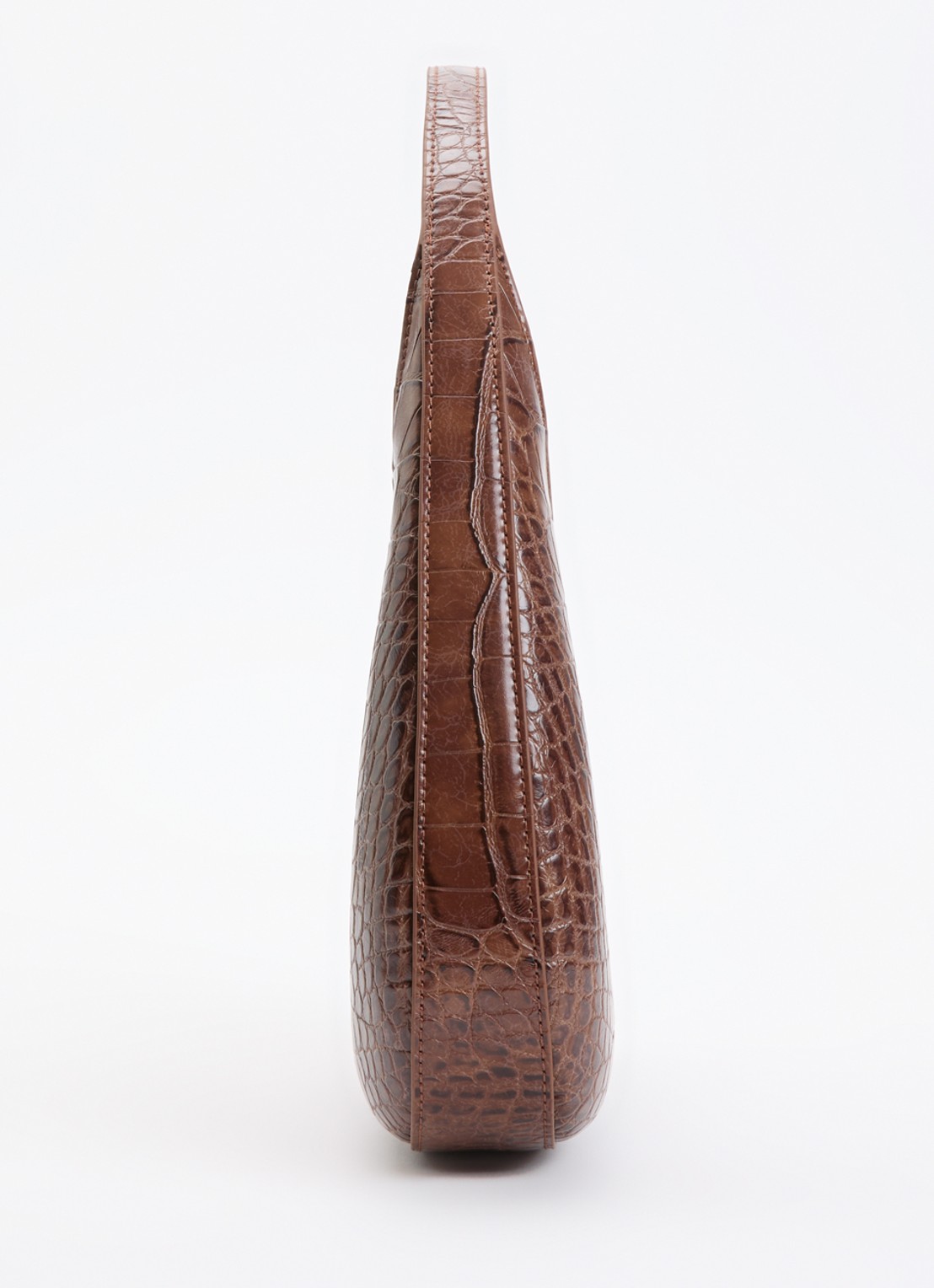 JW PEI Harlee schoudertas met crocostructuur - detail 4 bruin