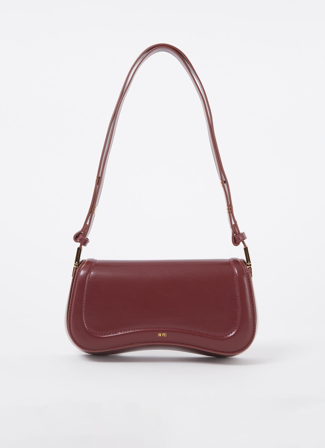 JW PEI Joy schoudertas met logo - voorkant bordeauxrood