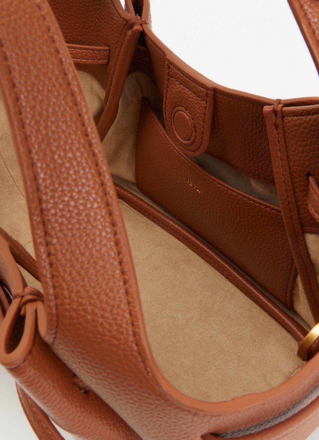 JW PEI Mabel Soft Bow handtas met afneembare schouderriem - detail 3 cognac