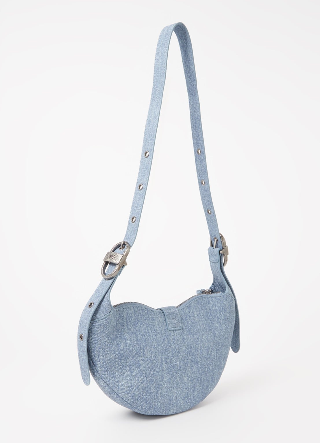 JW PEI Tessa schoudertas met studs - achterkant denim