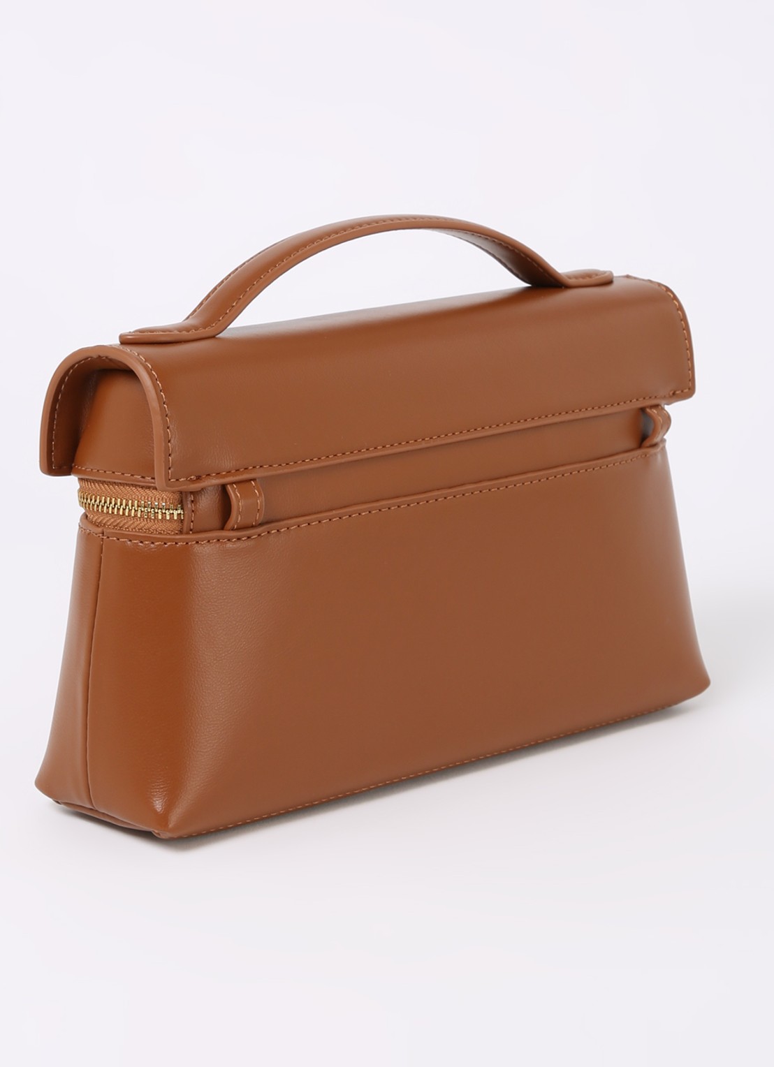 JW PEI Thea handtas met afneembare schouderriem - achterkant 4 cognac
