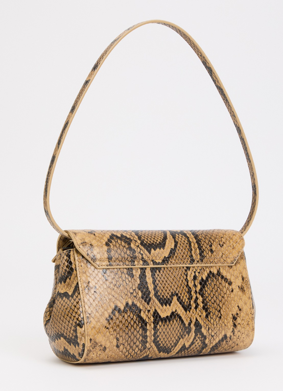 KAAI Ikon clutch van kalfsleer met textuur en afneembare schouderriem - achterkant 5 bruin