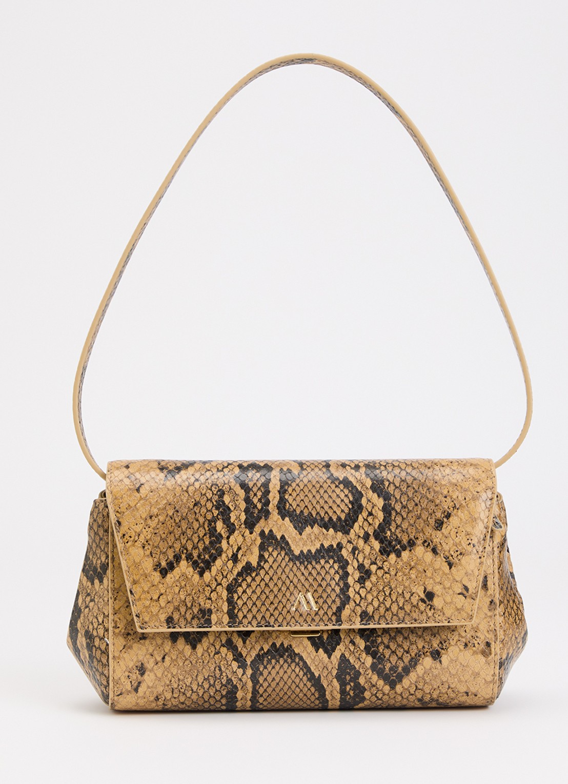 KAAI Ikon clutch van kalfsleer met textuur en afneembare schouderriem - voorkant 4 bruin