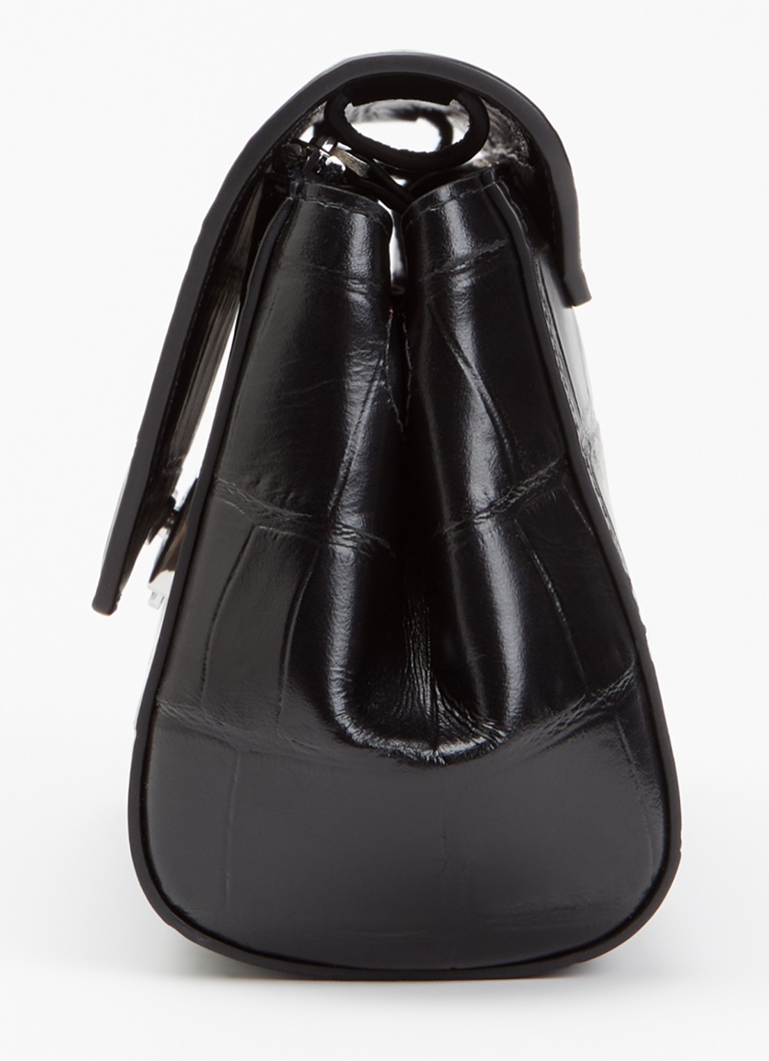 KAAI Ikon clutch van leer met afneembare schouderriem - detail 2 zwart