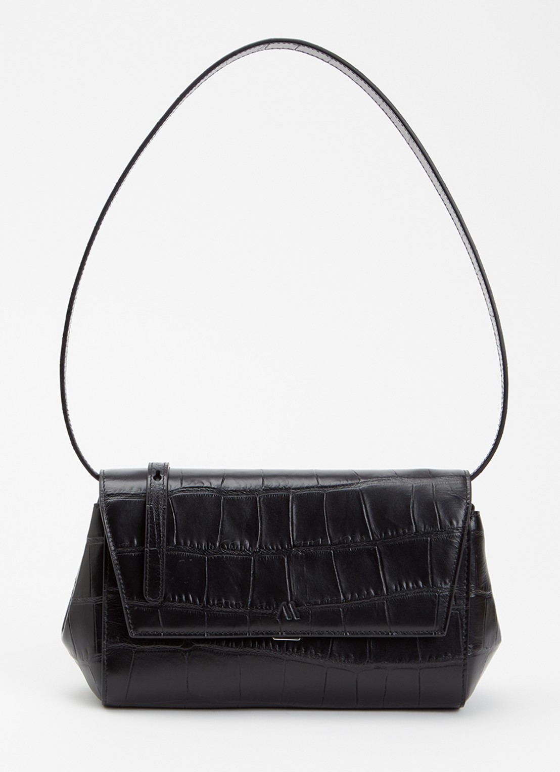 KAAI Ikon clutch van leer met afneembare schouderriem - voorkant 4 zwart