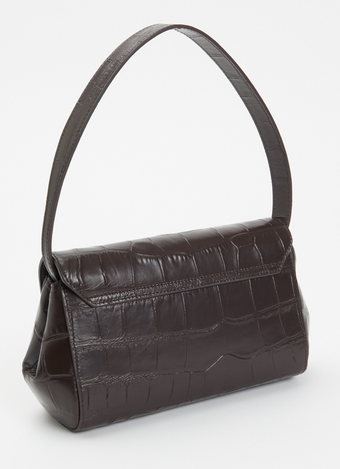 KAAI Ikon clutch van leer met afneembare schouderriem - achterkant 5 donkerbruin
