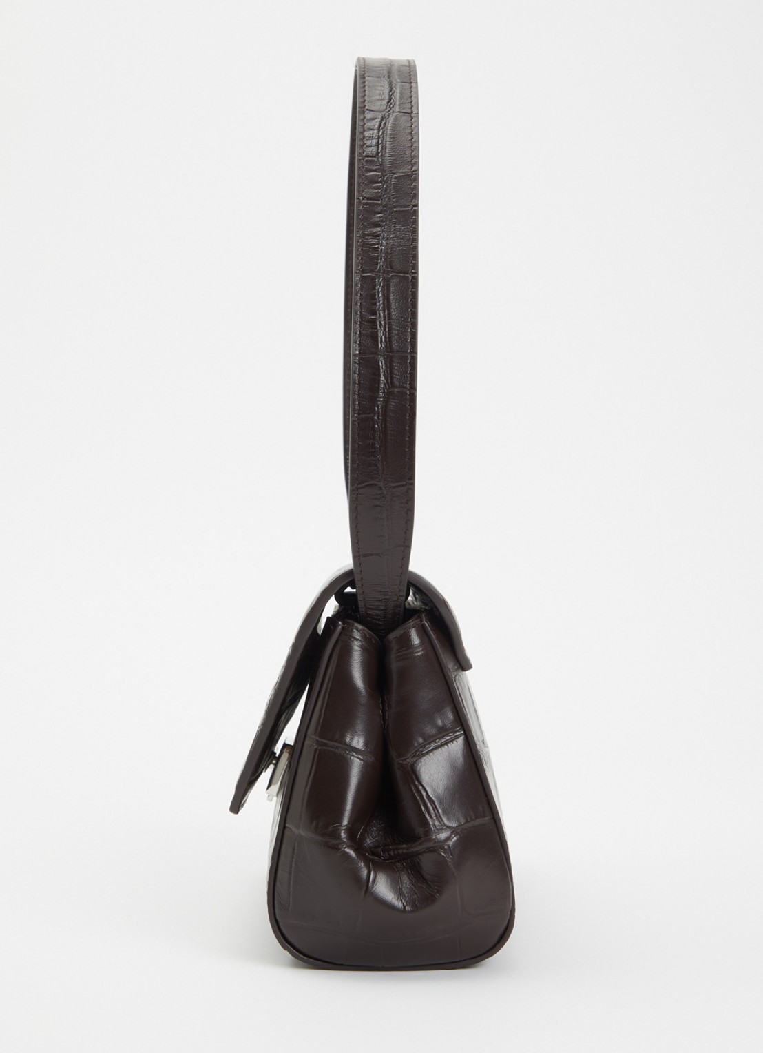 KAAI Ikon clutch van leer met afneembare schouderriem - detail 3 donkerbruin