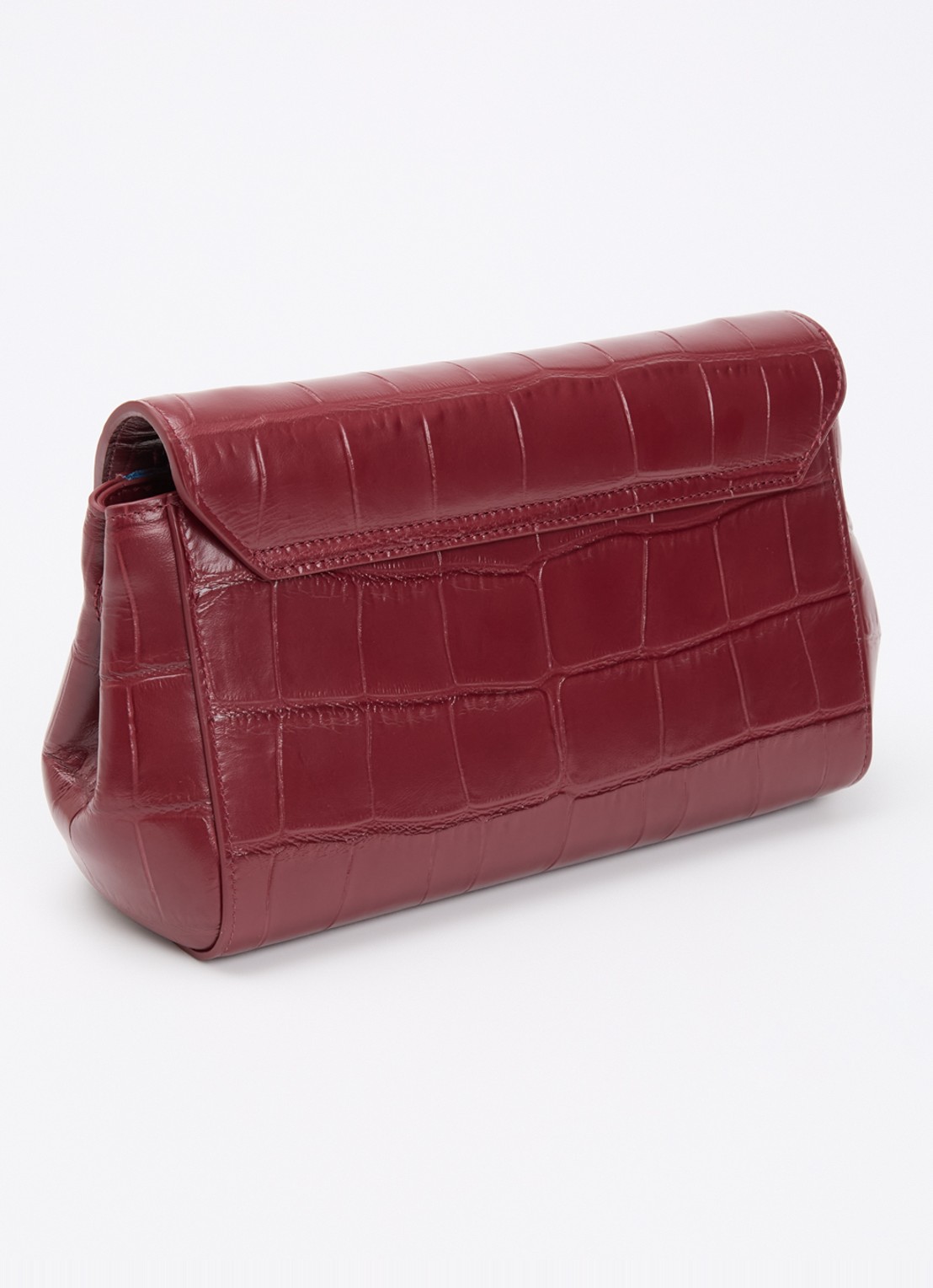 KAAI Ikon clutch van leer met afneembare schouderriem - achterkant 4 bordeauxrood