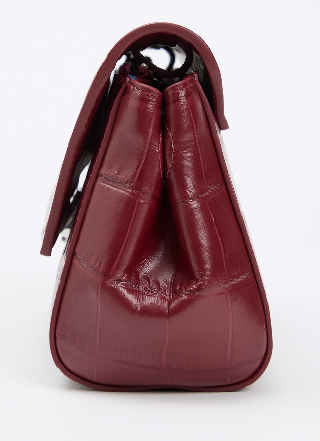 KAAI Ikon clutch van leer met afneembare schouderriem - detail 6 bordeauxrood