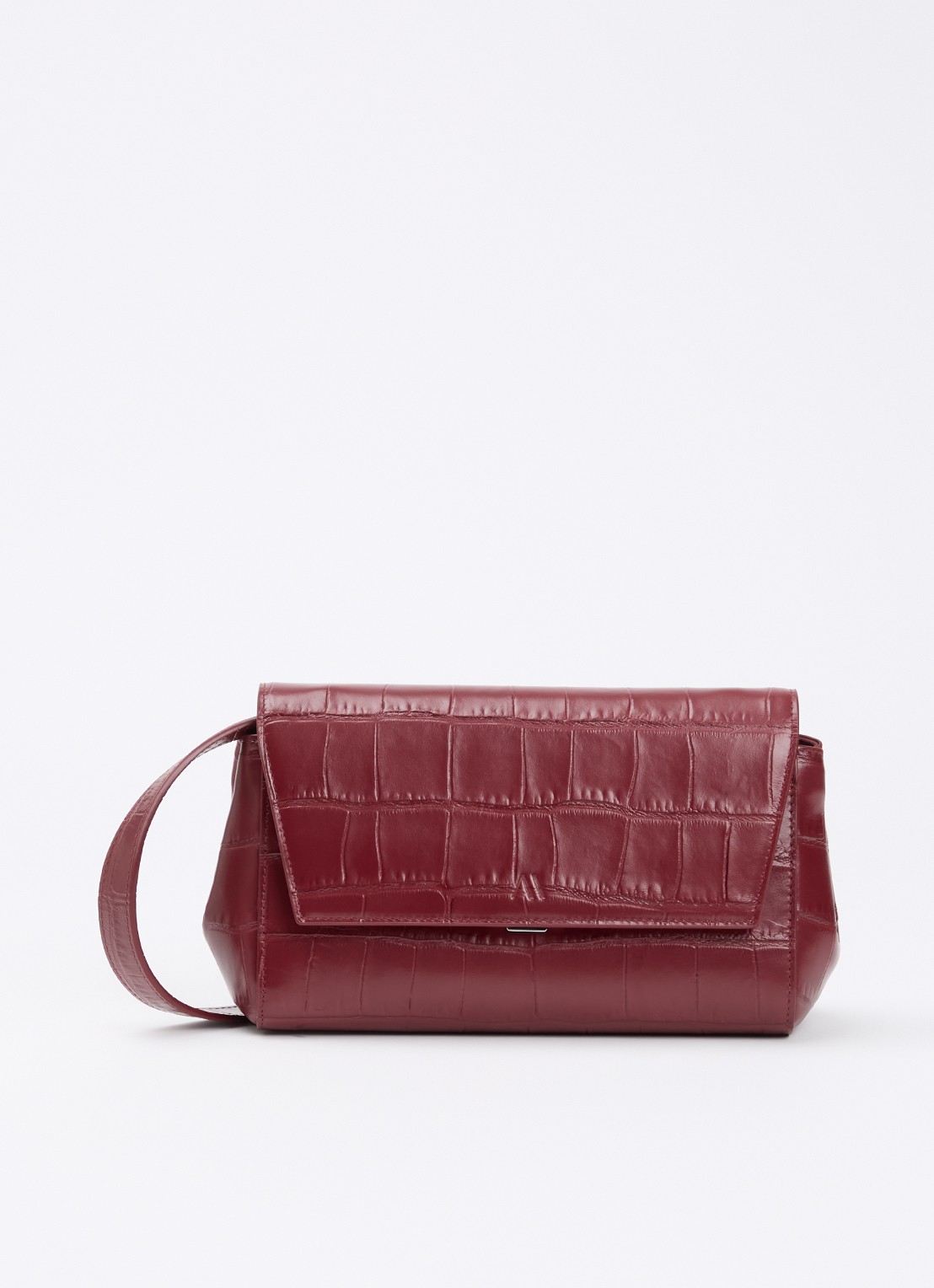 KAAI Ikon clutch van leer met afneembare schouderriem - voorkant bordeauxrood