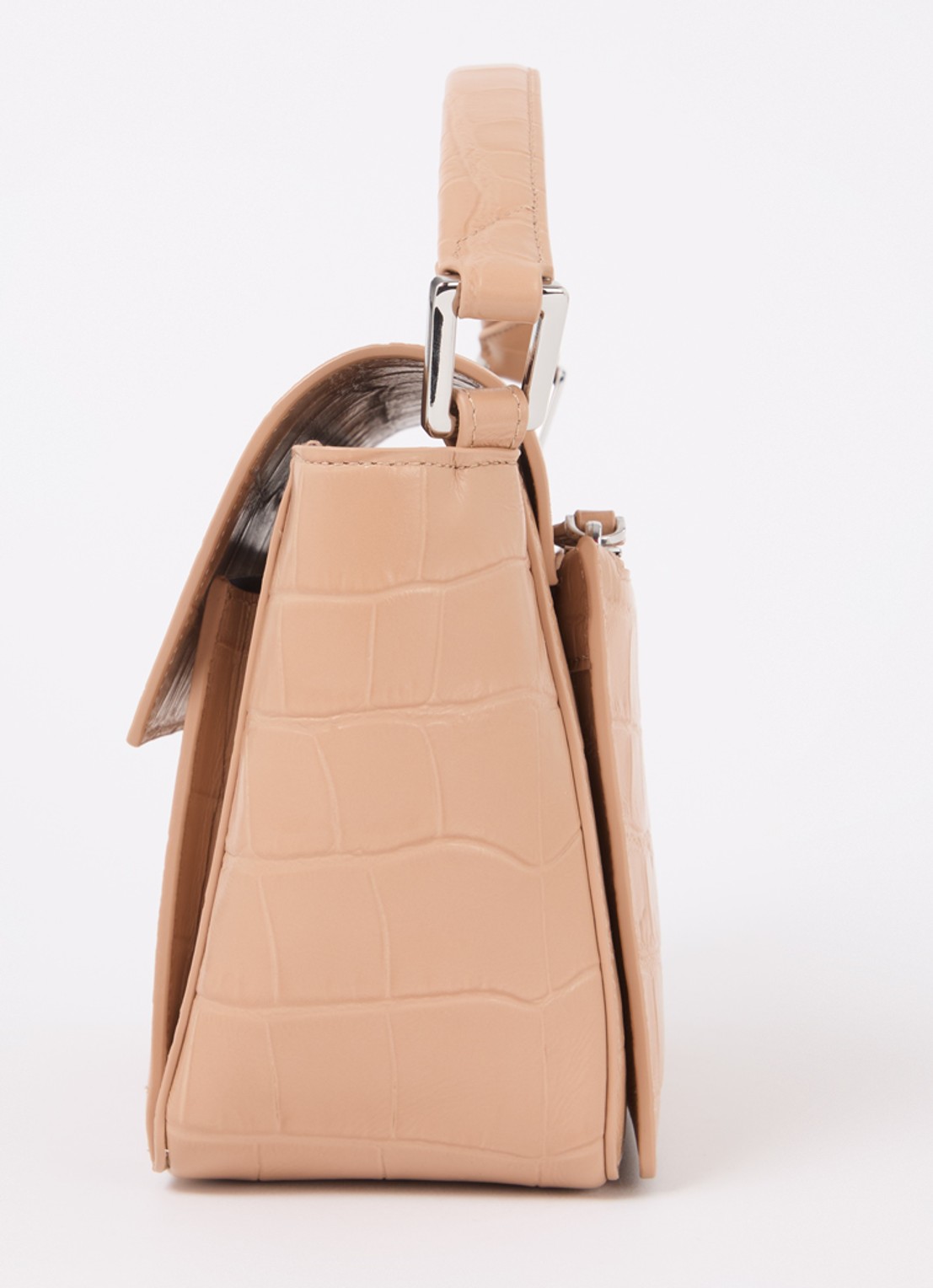 KAAI Ikon handtas van kalfsleer met afneembare schouderriem - detail 4 camel