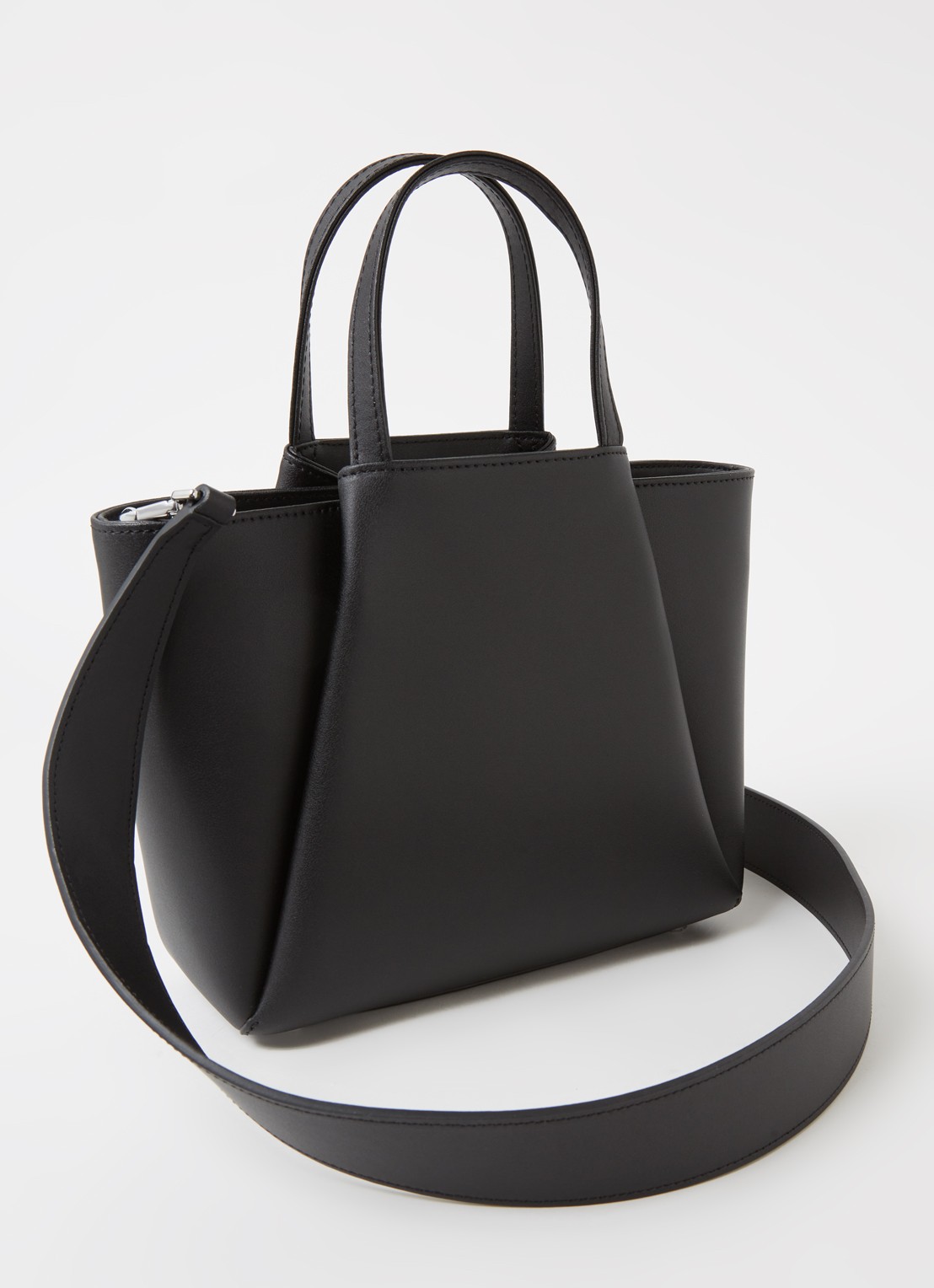 KAAI Mini Pyramid crossbodytas van leer - achterkant 2 zwart