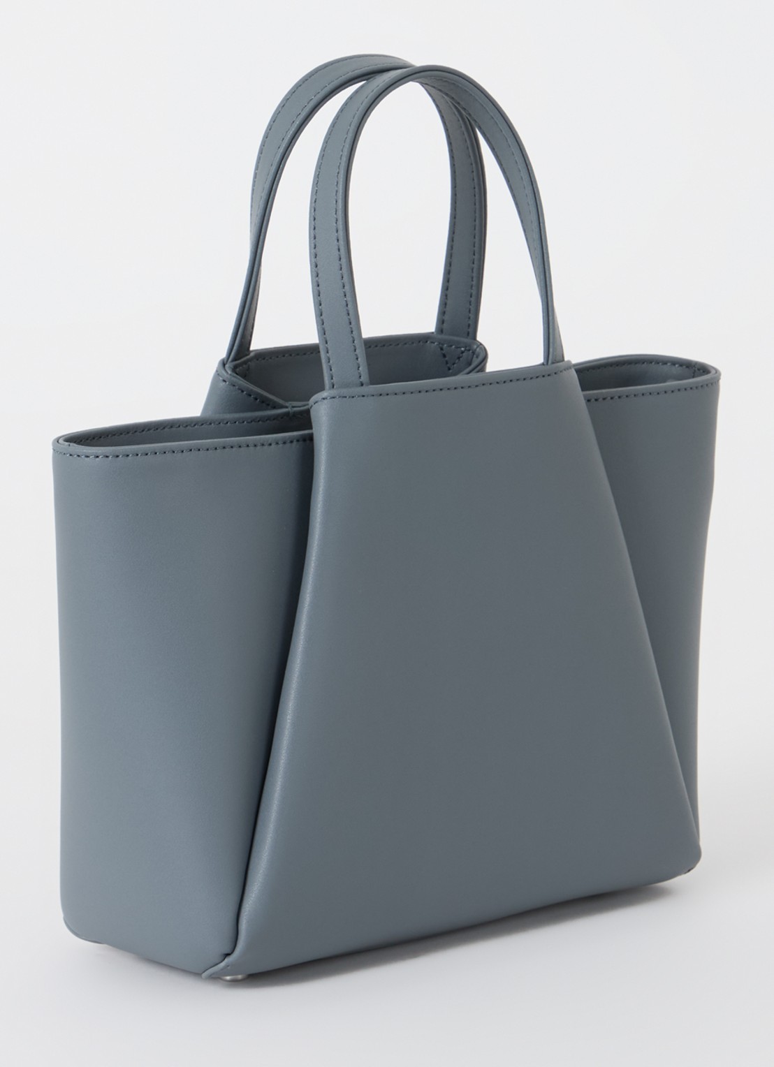 KAAI Mini Pyramid crossbodytas van leer - achterkant grijs