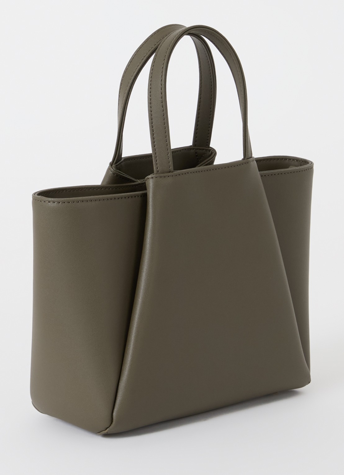 KAAI Mini Pyramid crossbodytas van leer - achterkant 4 bronsgroen
