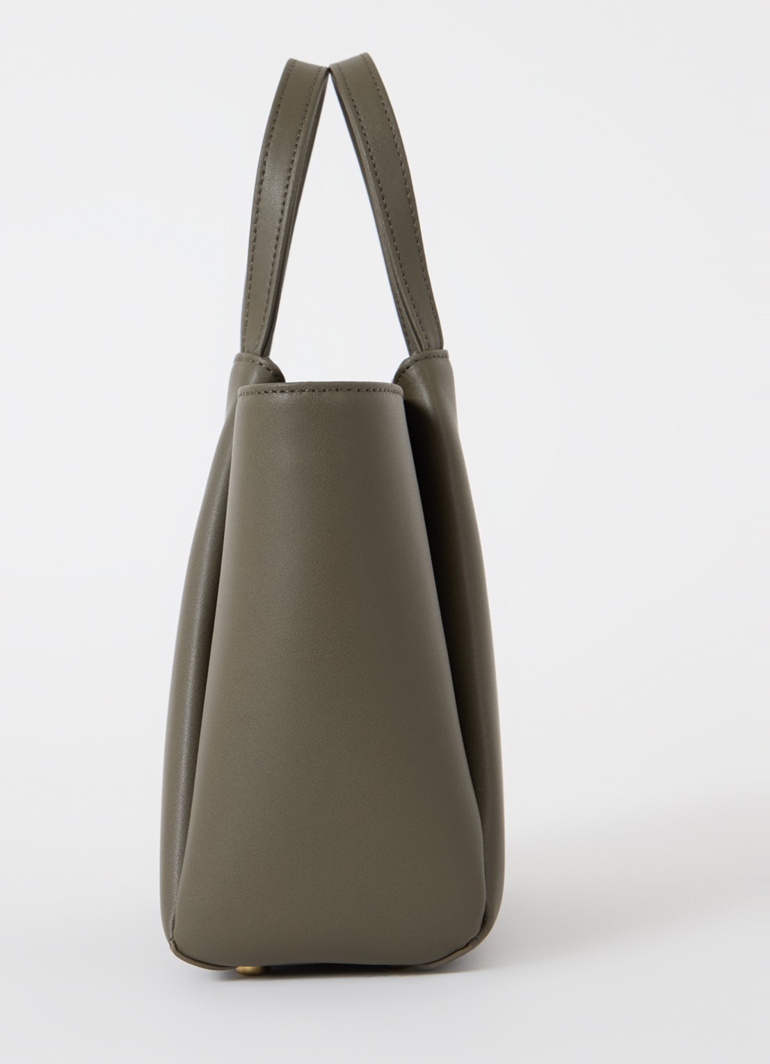 KAAI Mini Pyramid crossbodytas van leer - detail 3 bronsgroen