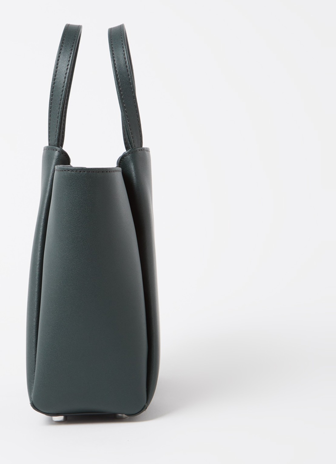 KAAI Mini Pyramid crossbodytas van leer - detail 4 donkergroen