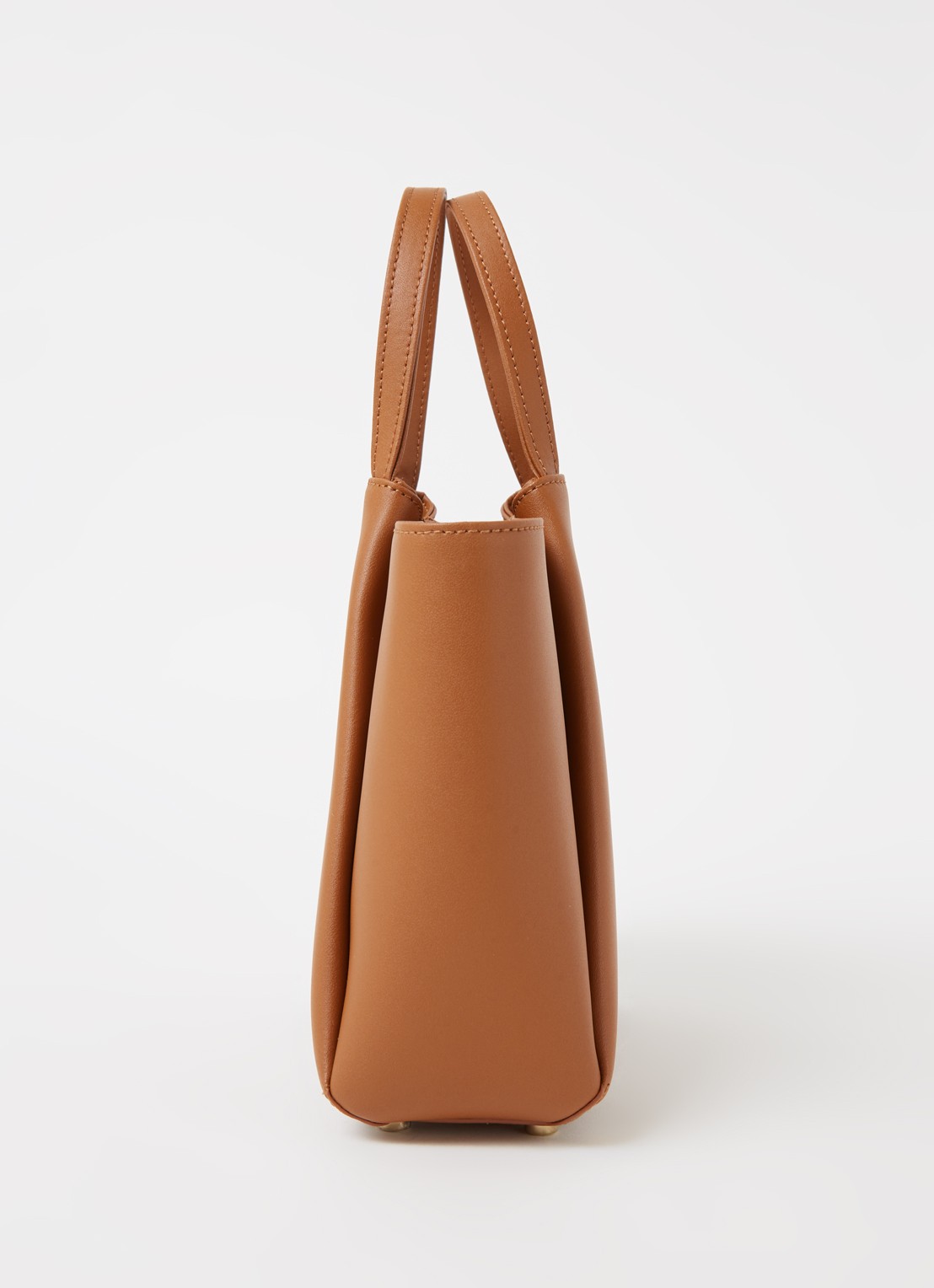 KAAI Mini Pyramid crossbodytas van leer - detail 3 bruin