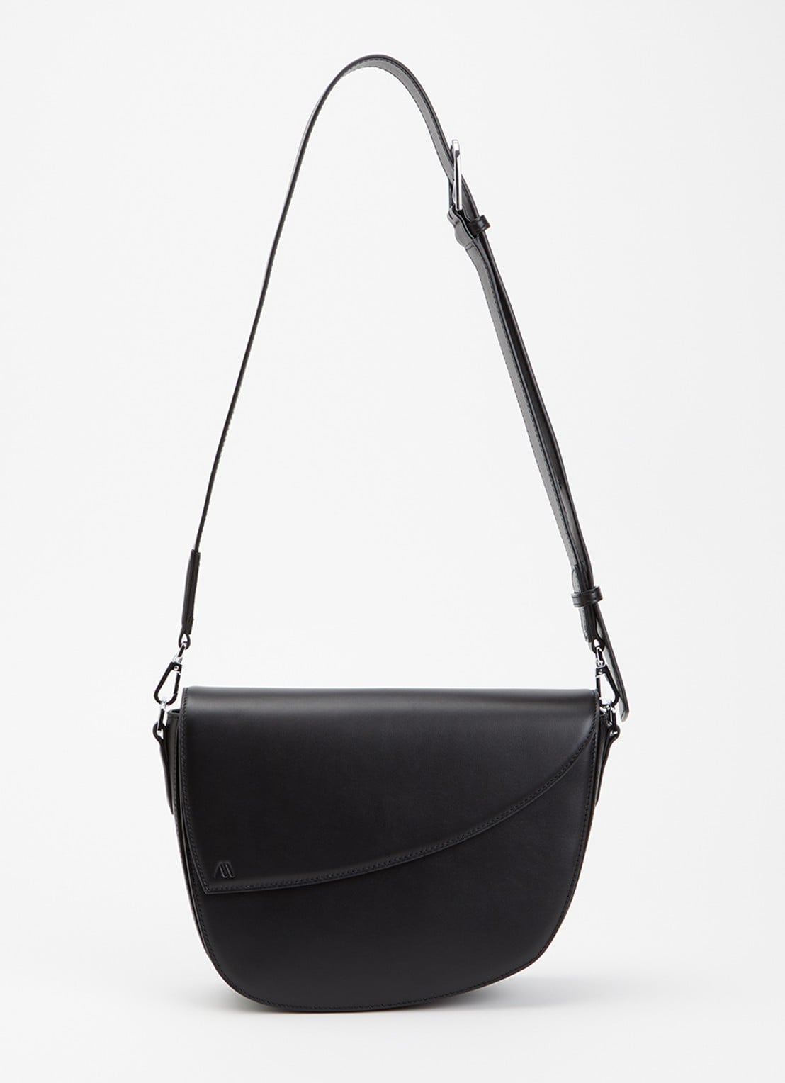 KAAI Rebel crossbodytas van leer - voorkant 5 zwart