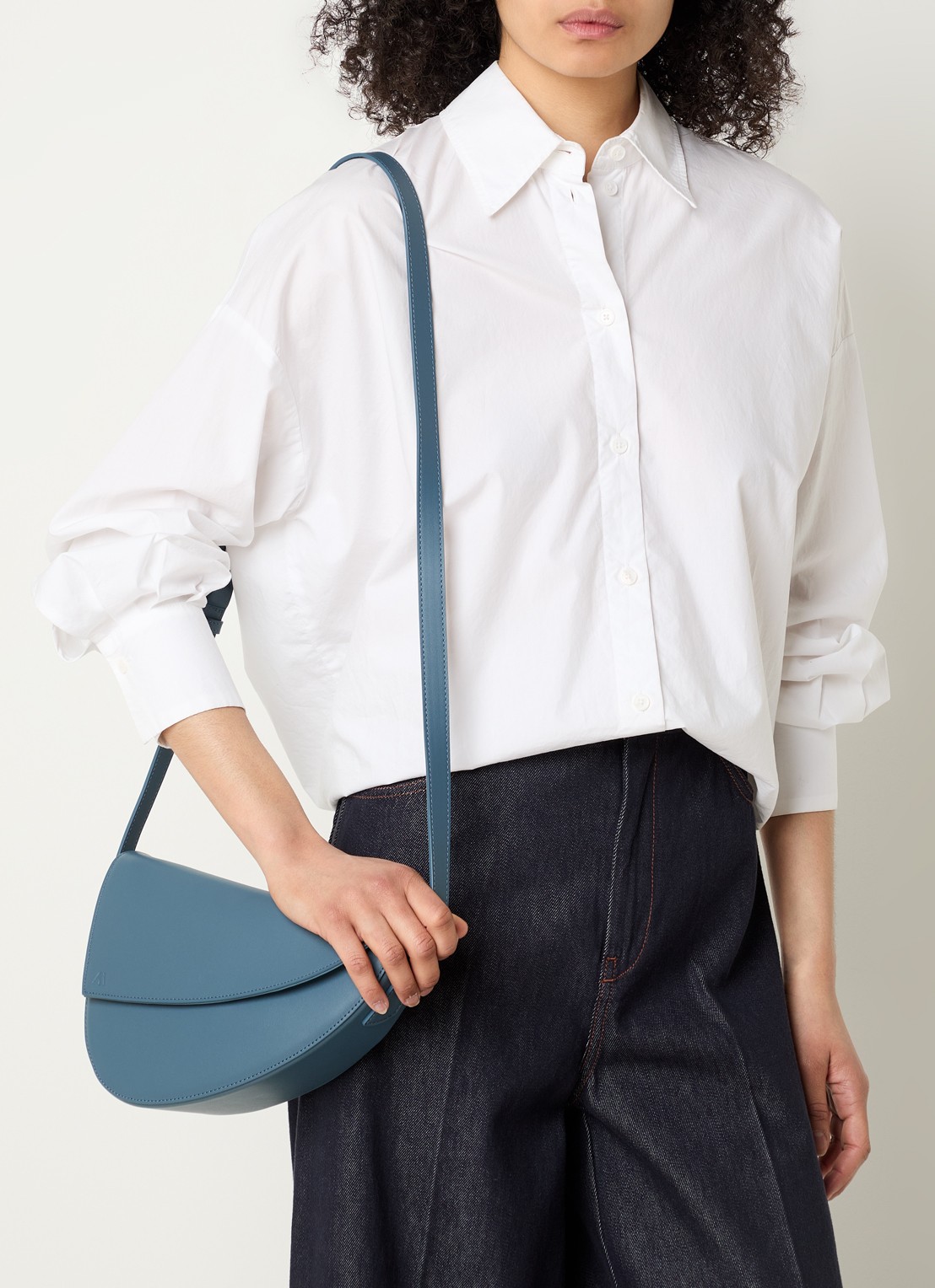 KAAI Rebel crossbodytas van leer - voorkant 6 petrol