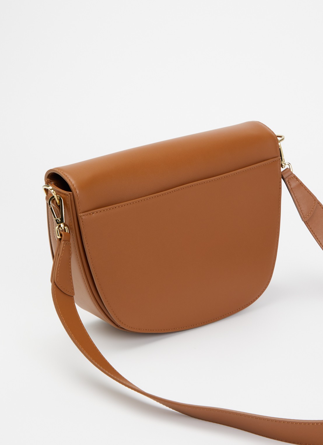 KAAI Rebel crossbodytas van leer - achterkant cognac