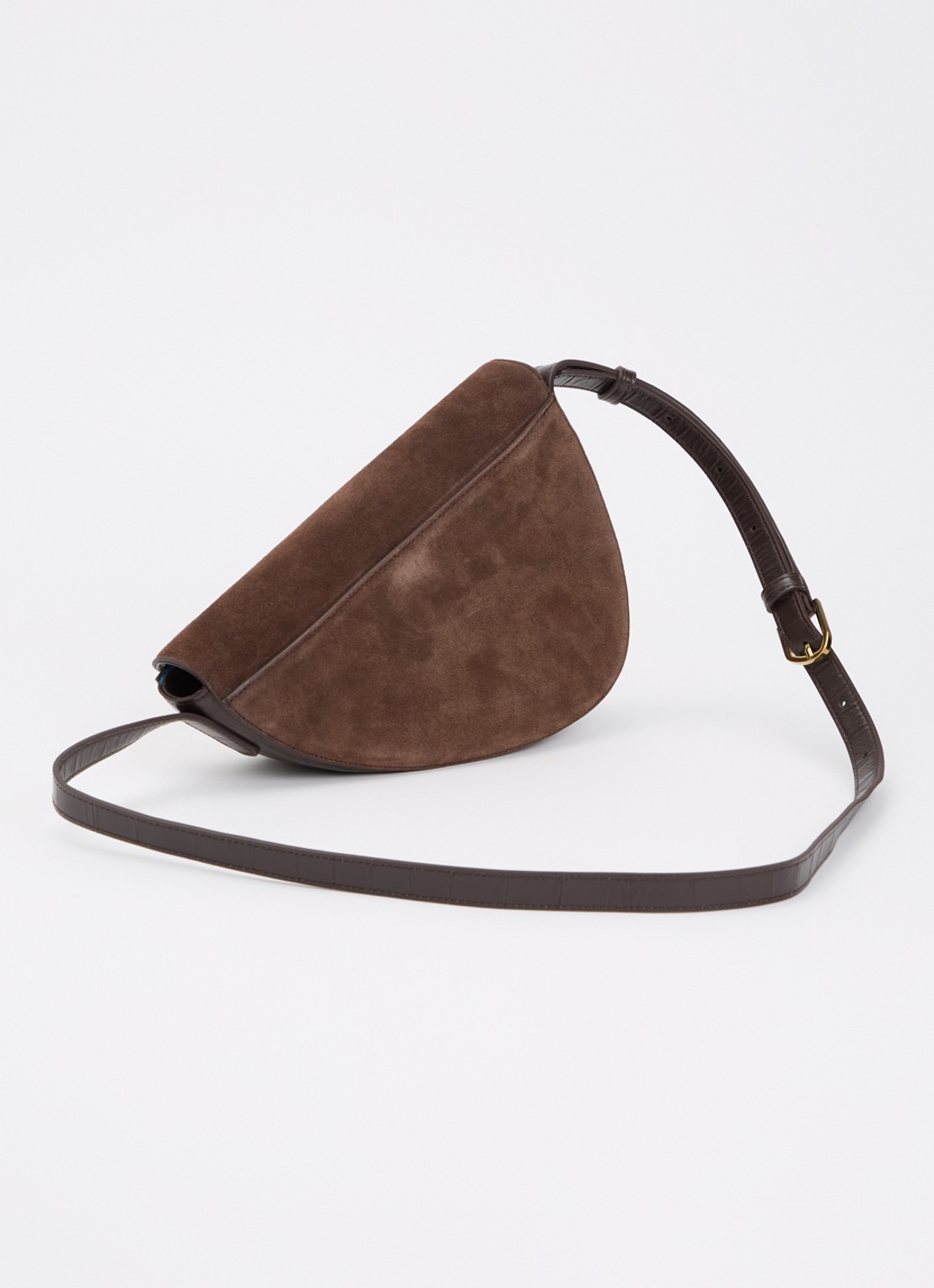KAAI Rebel crossbodytas van suède - achterkant 4 bruin