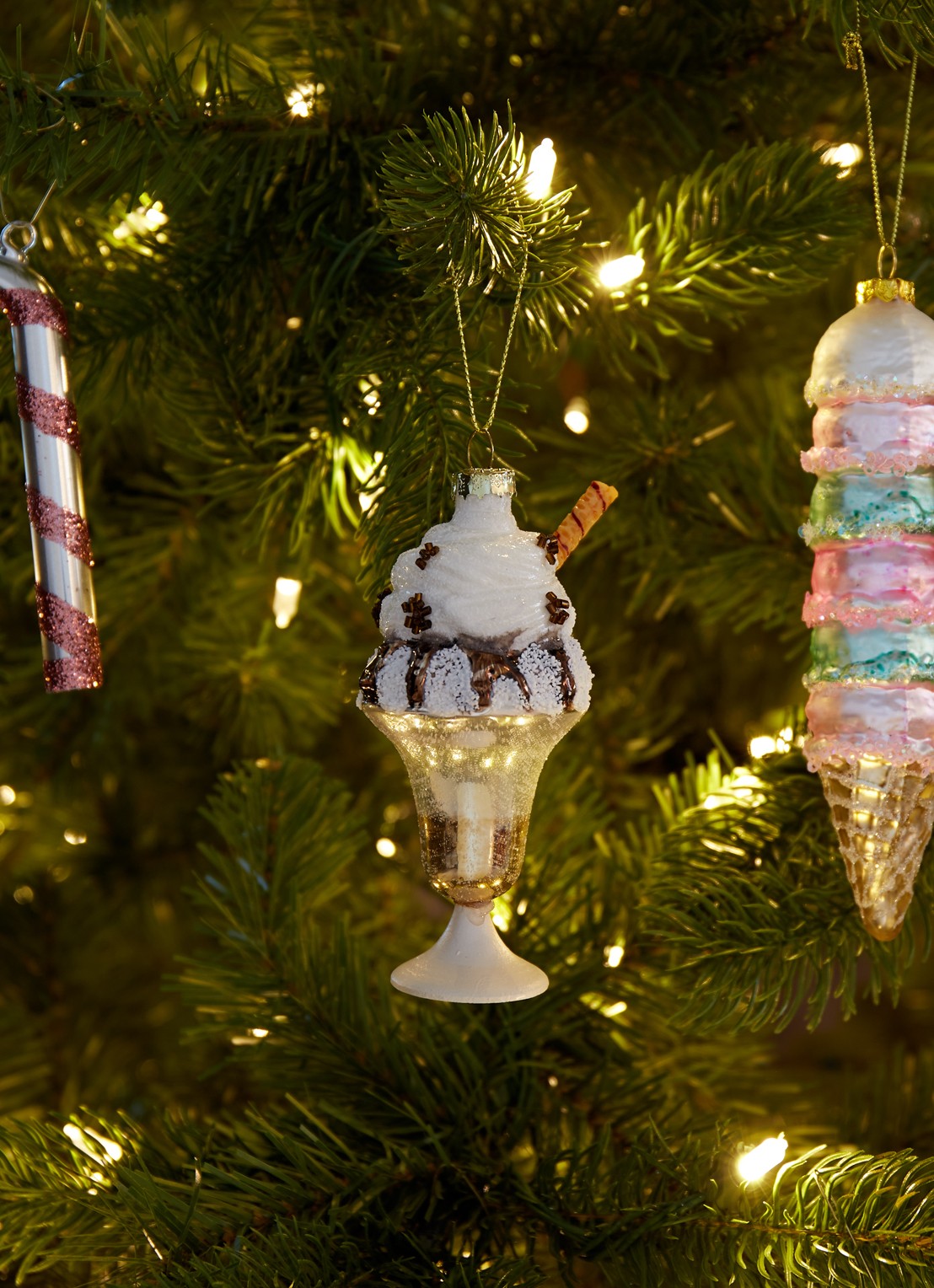 Kaemingk Cup Candy Stick kersthanger 12 cm - voorkant 2 zilver