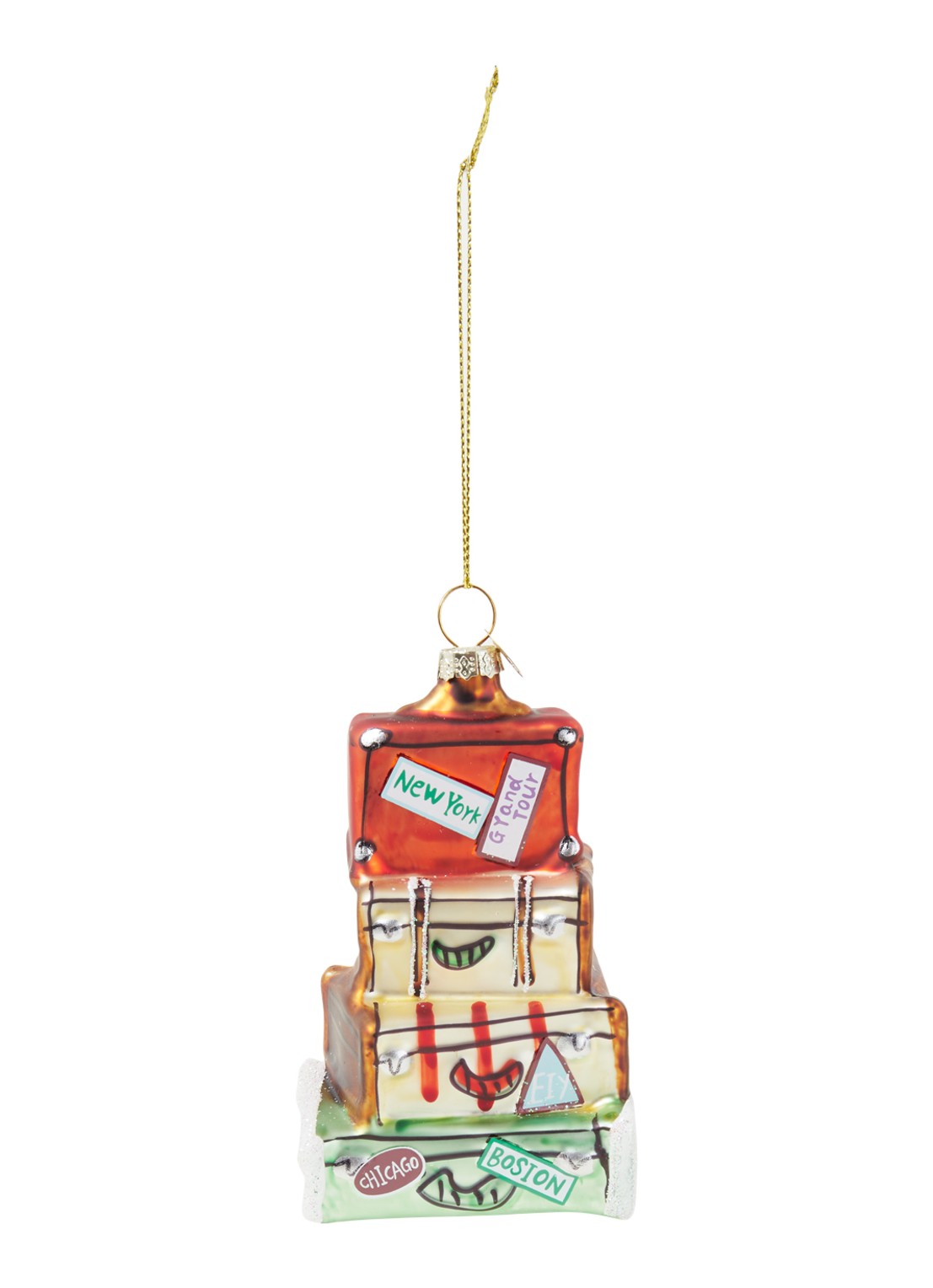 Kaemingk Koffer kersthanger 8,5 cm - voorkant multicolor