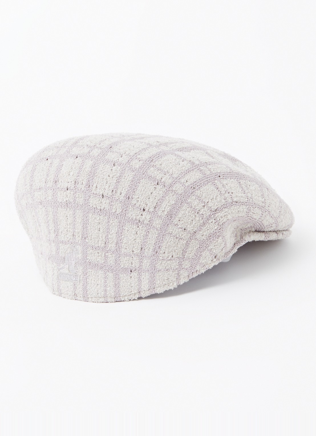 Kangol Summer Prep 504 flatcap met ruitdessin - detail 2 lichtgrijs