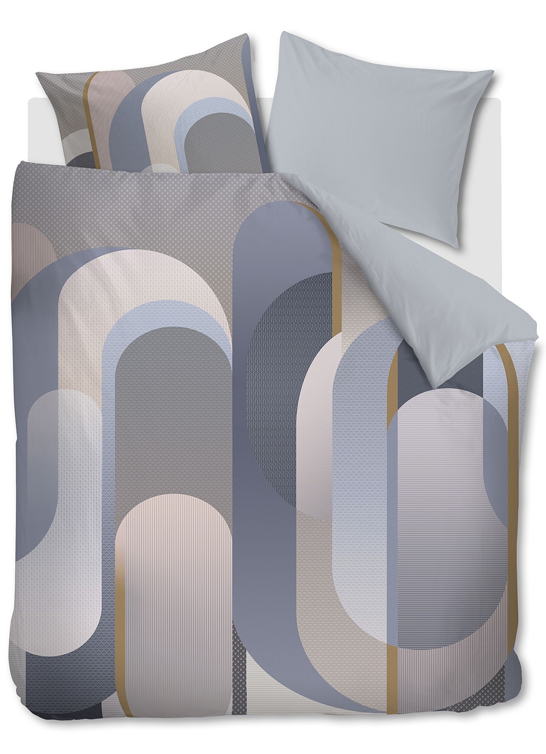 Kardol Archi dekbedovertrekset - inclusief kussenslopen - voorkant 3 blauw