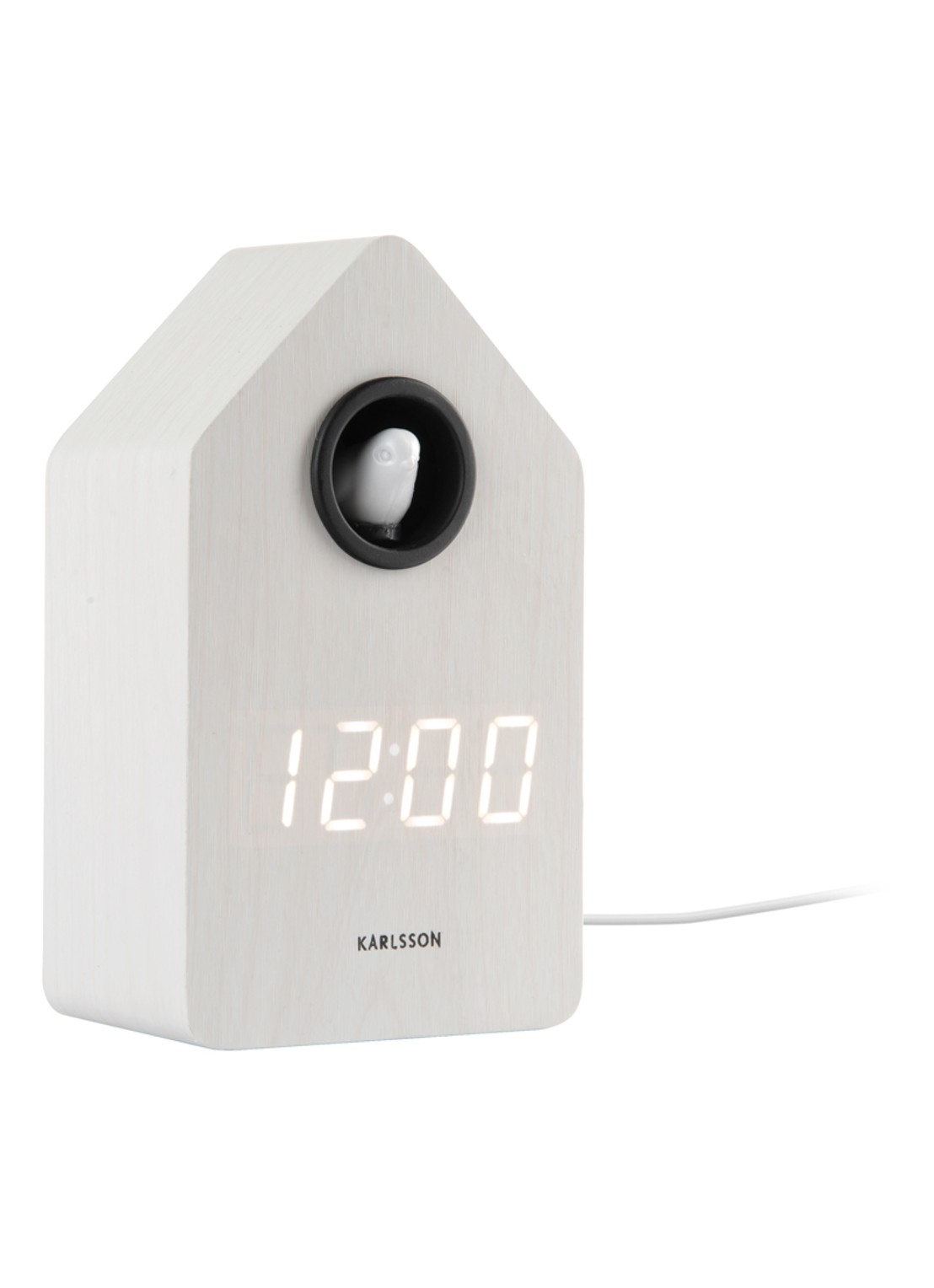 Karlsson Cuckoo LED wekker - detail 2 wit