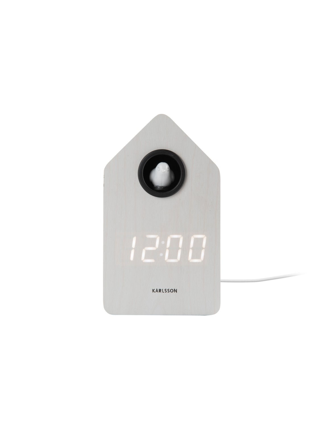Karlsson Cuckoo LED wekker - voorkant 4 wit