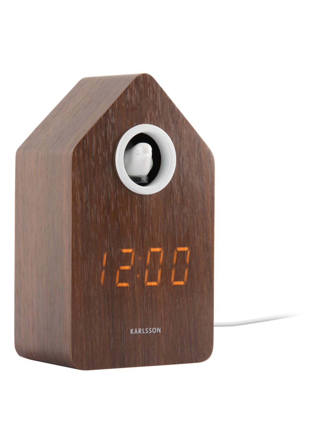 Karlsson Cuckoo LED wekker - detail bruin