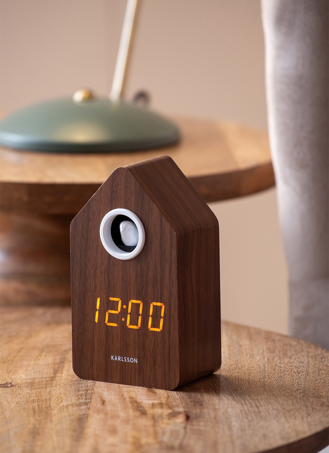 Karlsson Cuckoo LED wekker - voorkant 4 bruin