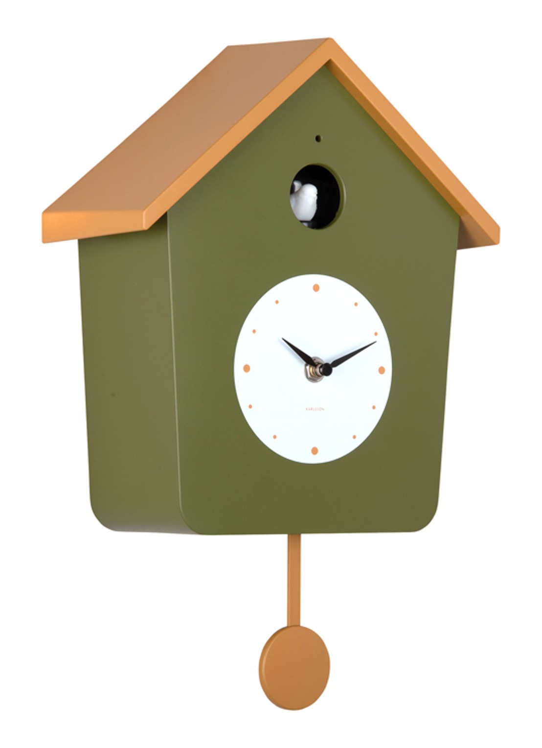Karlsson Cuckoo wandklok - detail geel