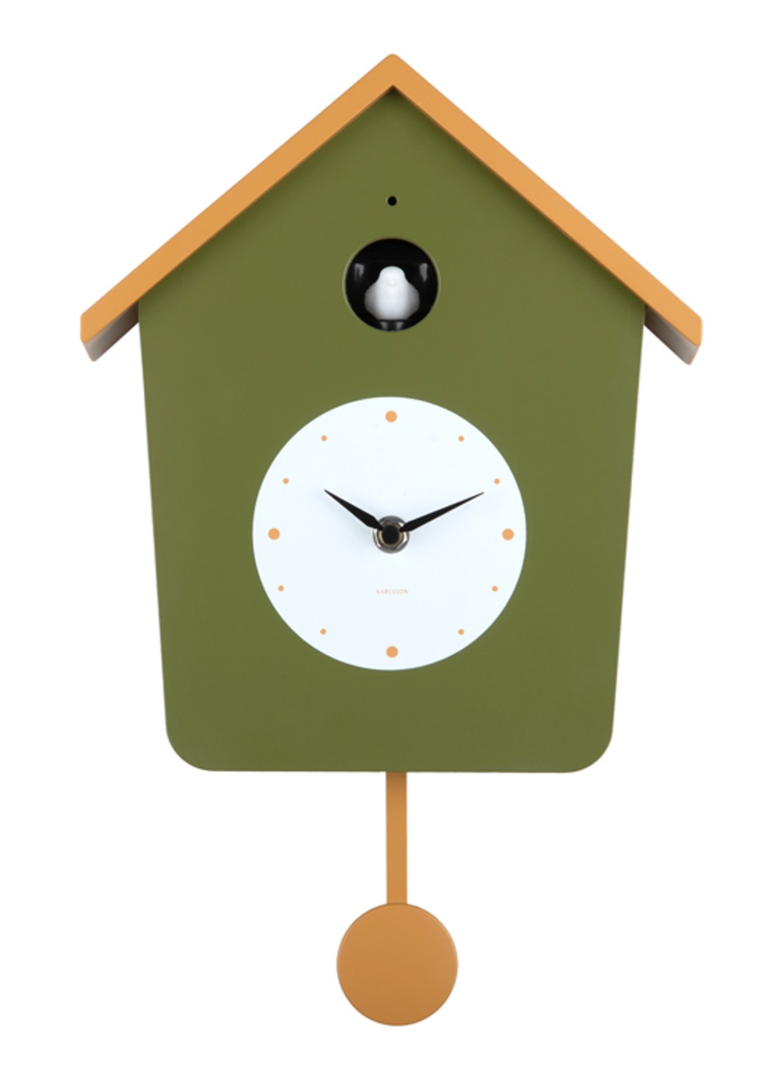 Karlsson Cuckoo wandklok - voorkant 4 geel