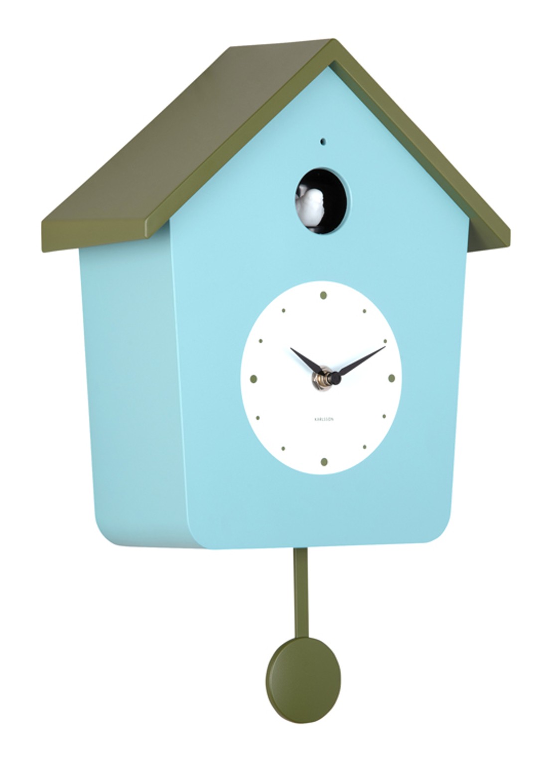 Karlsson Cuckoo wandklok - detail groen
