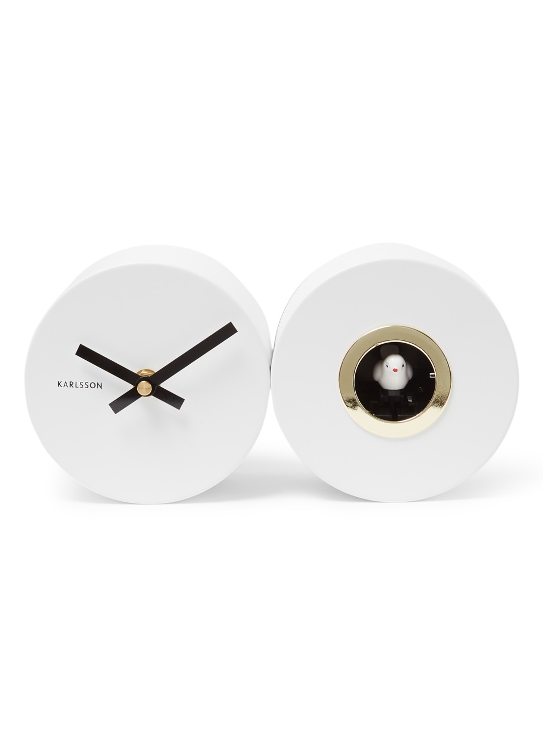 Karlsson Duo Cuckoo wandklok  - voorkant wit