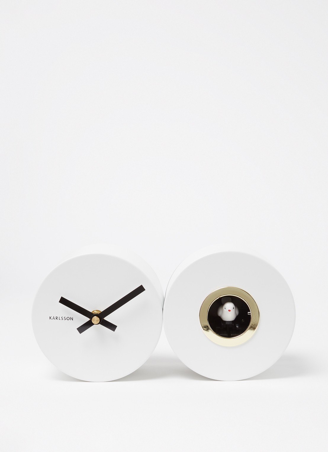 Karlsson Duo Cuckoo wandklok  - voorkant 2 wit