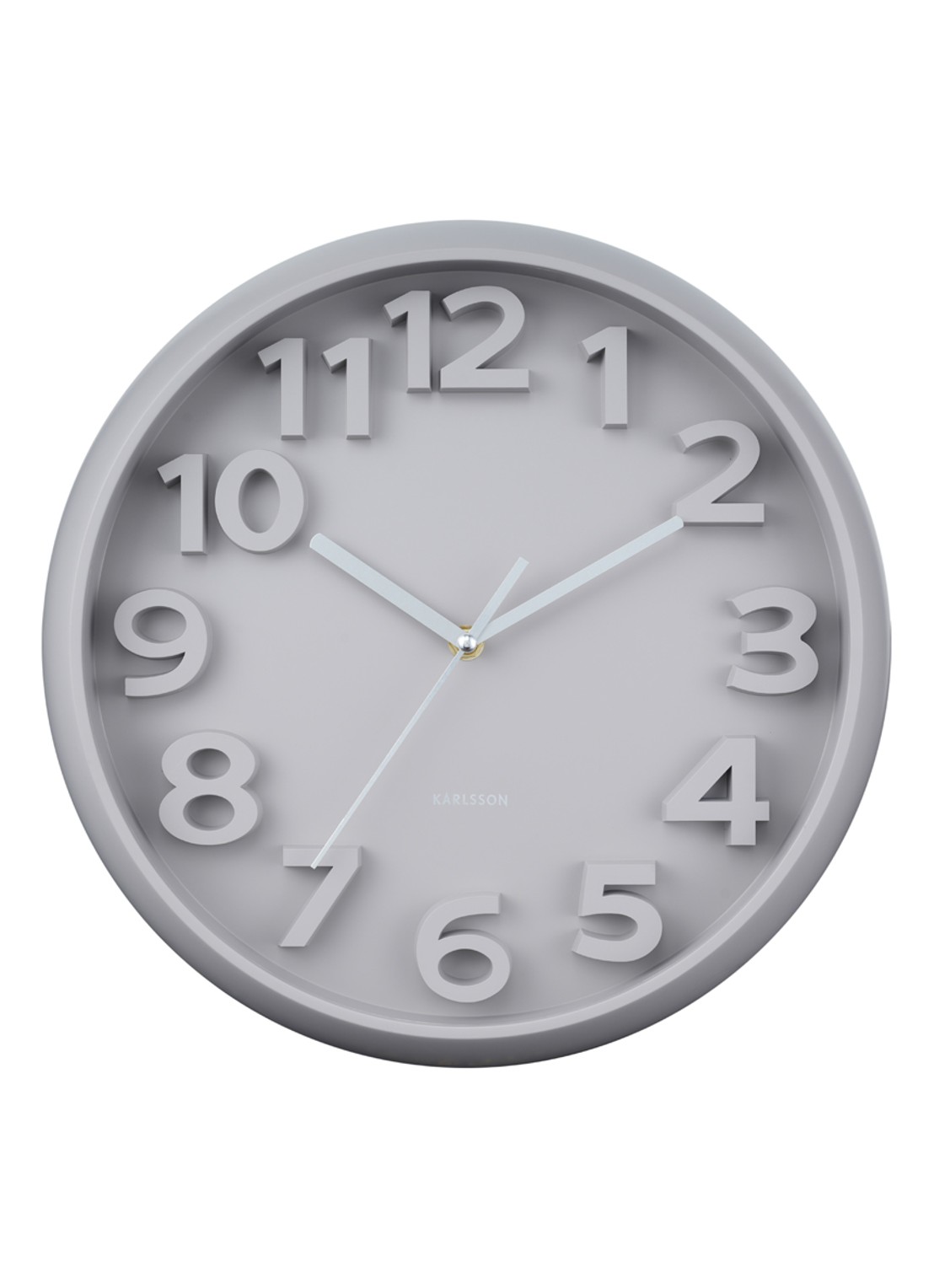 Karlsson Elevated Classic Numbers wandklok  - voorkant grijs