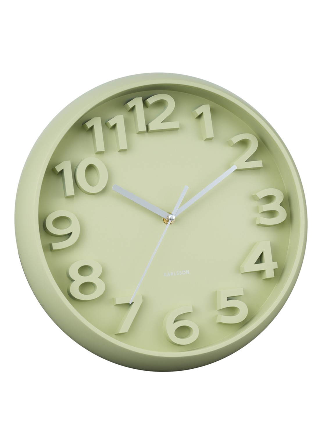 Karlsson Elevated Classic Numbers wandklok  - detail 3 groen