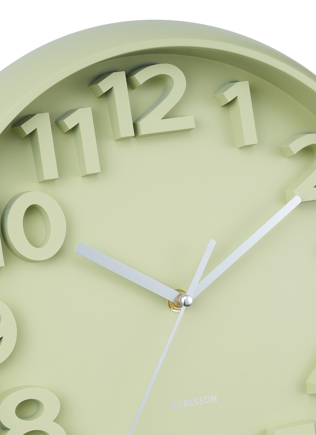 Karlsson Elevated Classic Numbers wandklok  - detail 4 groen