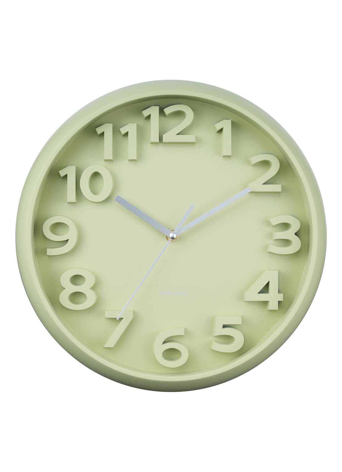 Karlsson Elevated Classic Numbers wandklok  - voorkant groen