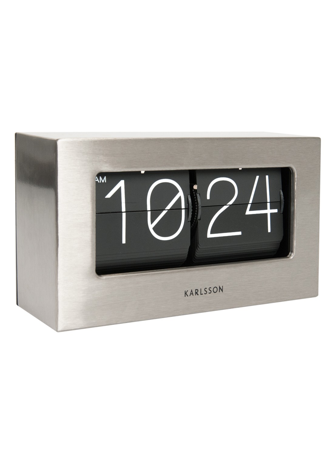 Karlsson Flip tafel- en wandklok - voorkant 4 zilver