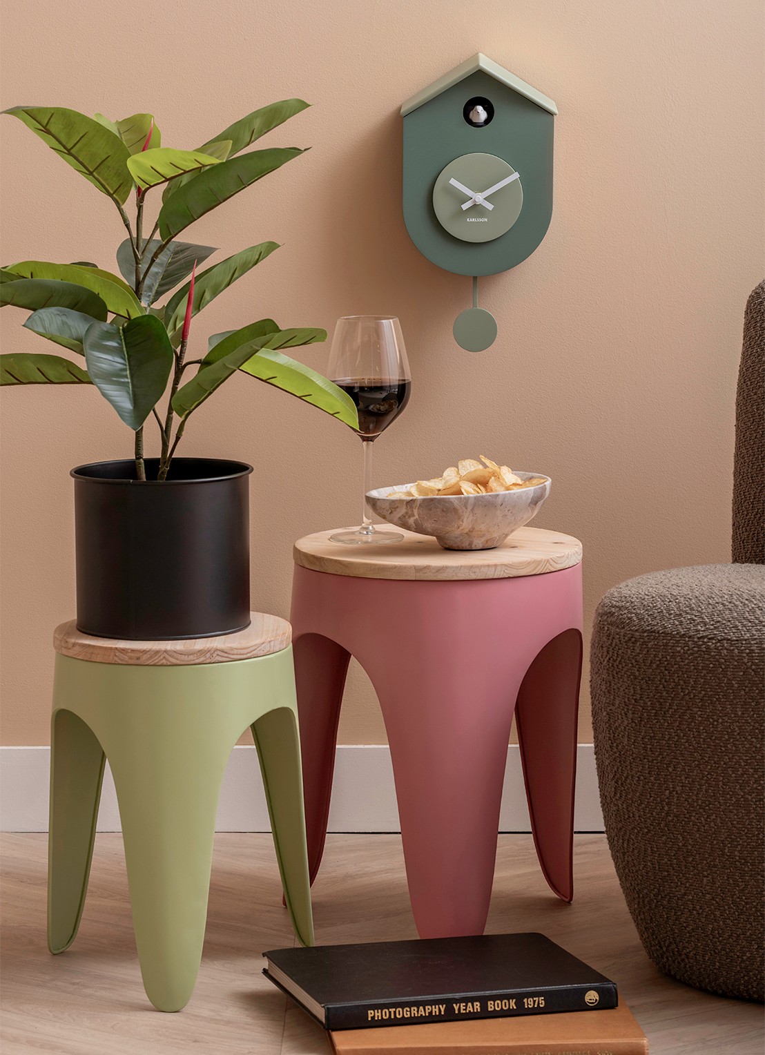 Karlsson Grato Cuckoo wandklok - voorkant 4 groen