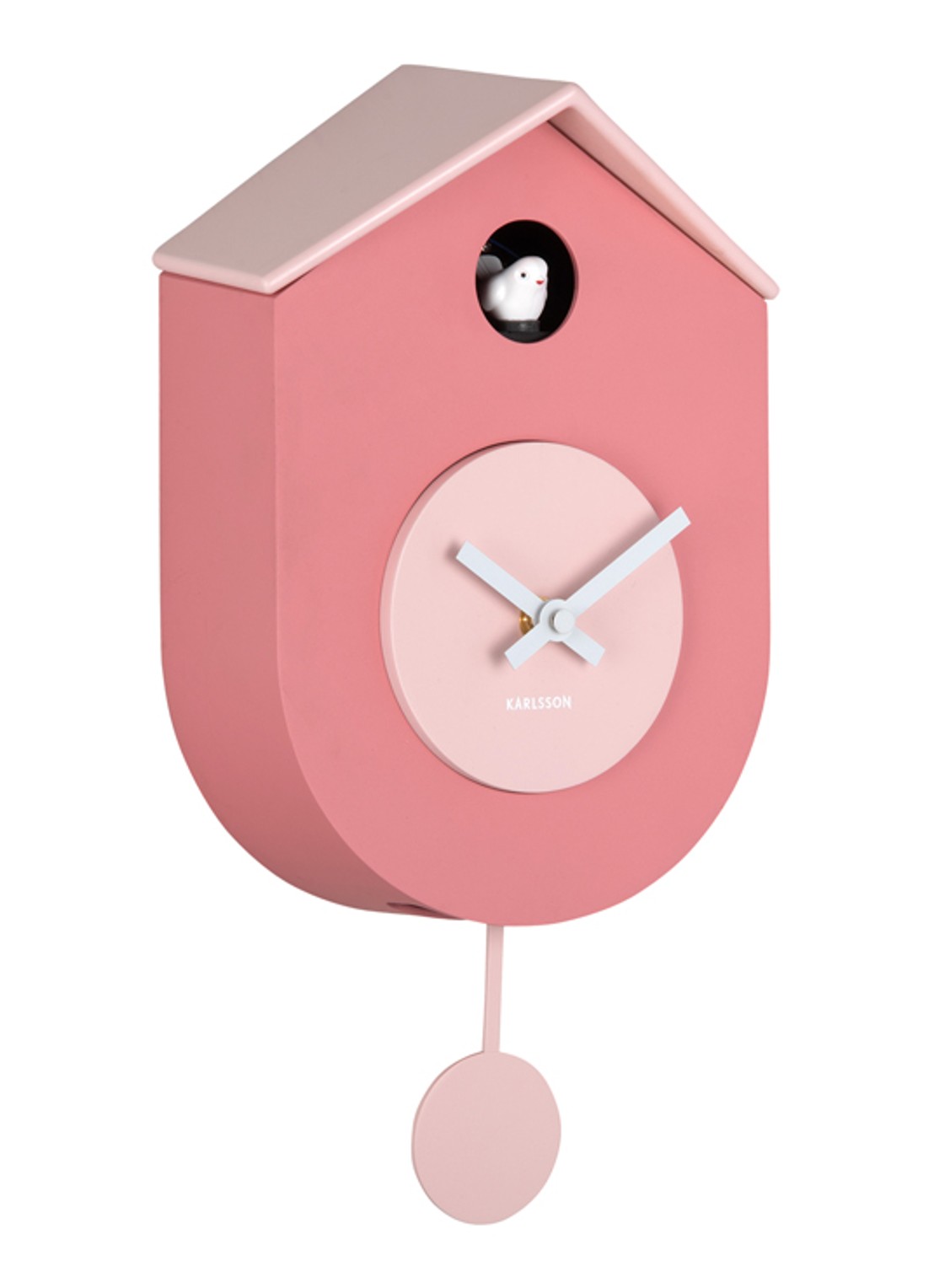 Karlsson Grato Cuckoo wandklok - detail roze
