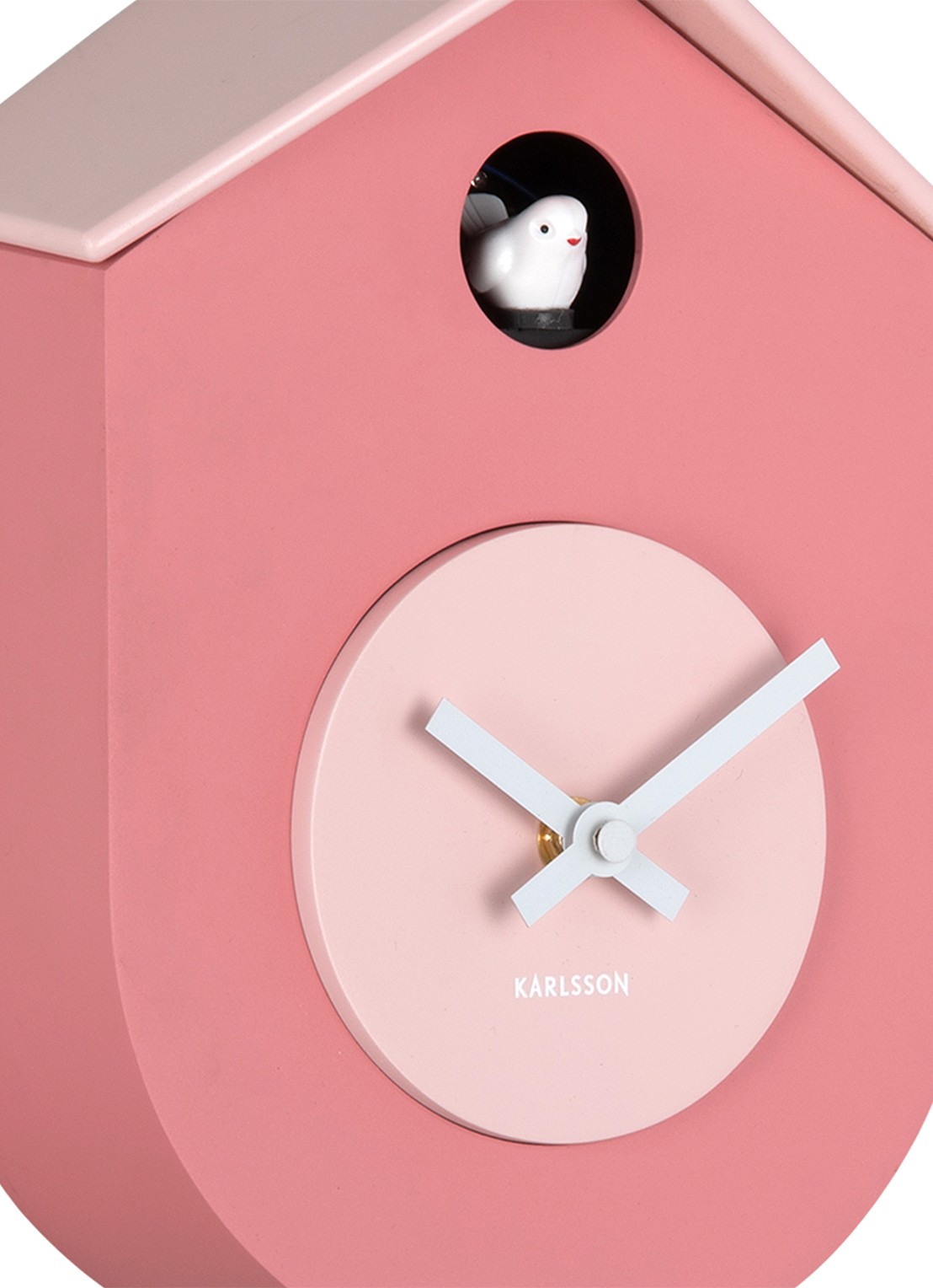 Karlsson Grato Cuckoo wandklok - detail 2 roze