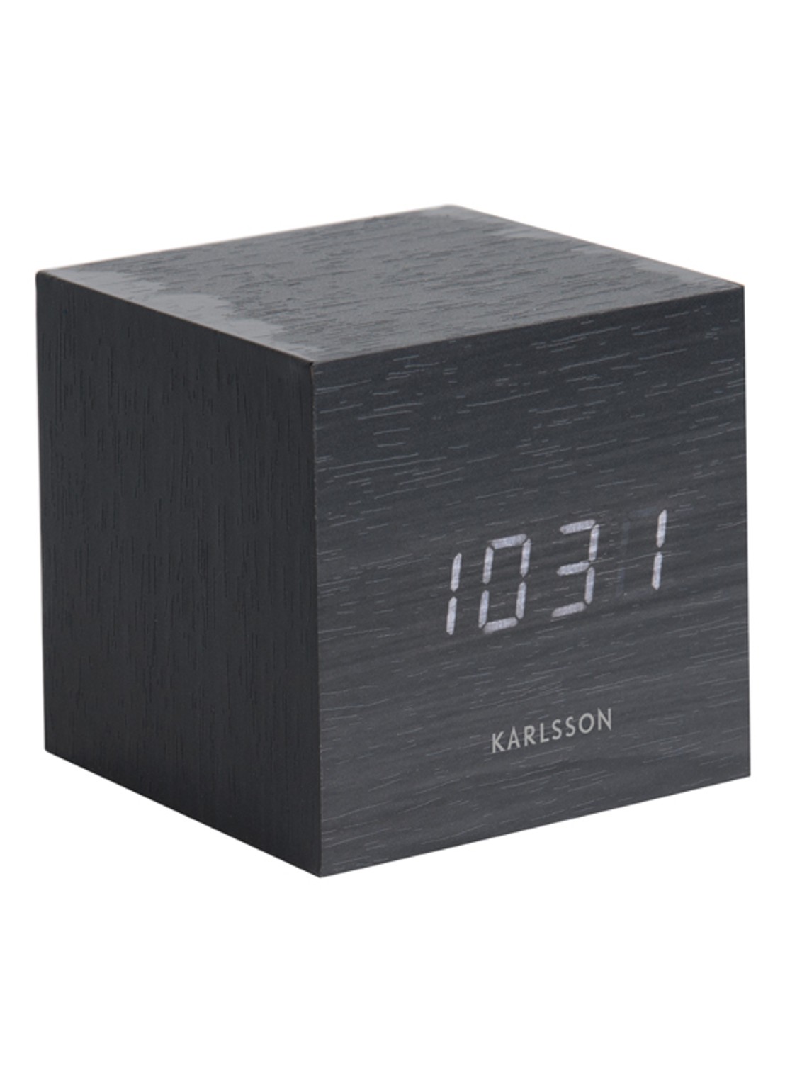 Karlsson Mini Cube wekker - voorkant zwart