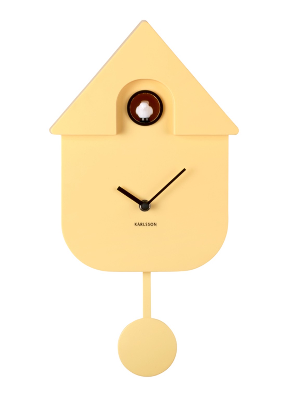 Karlsson Modern Cuckoo klok - voorkant 2 geel