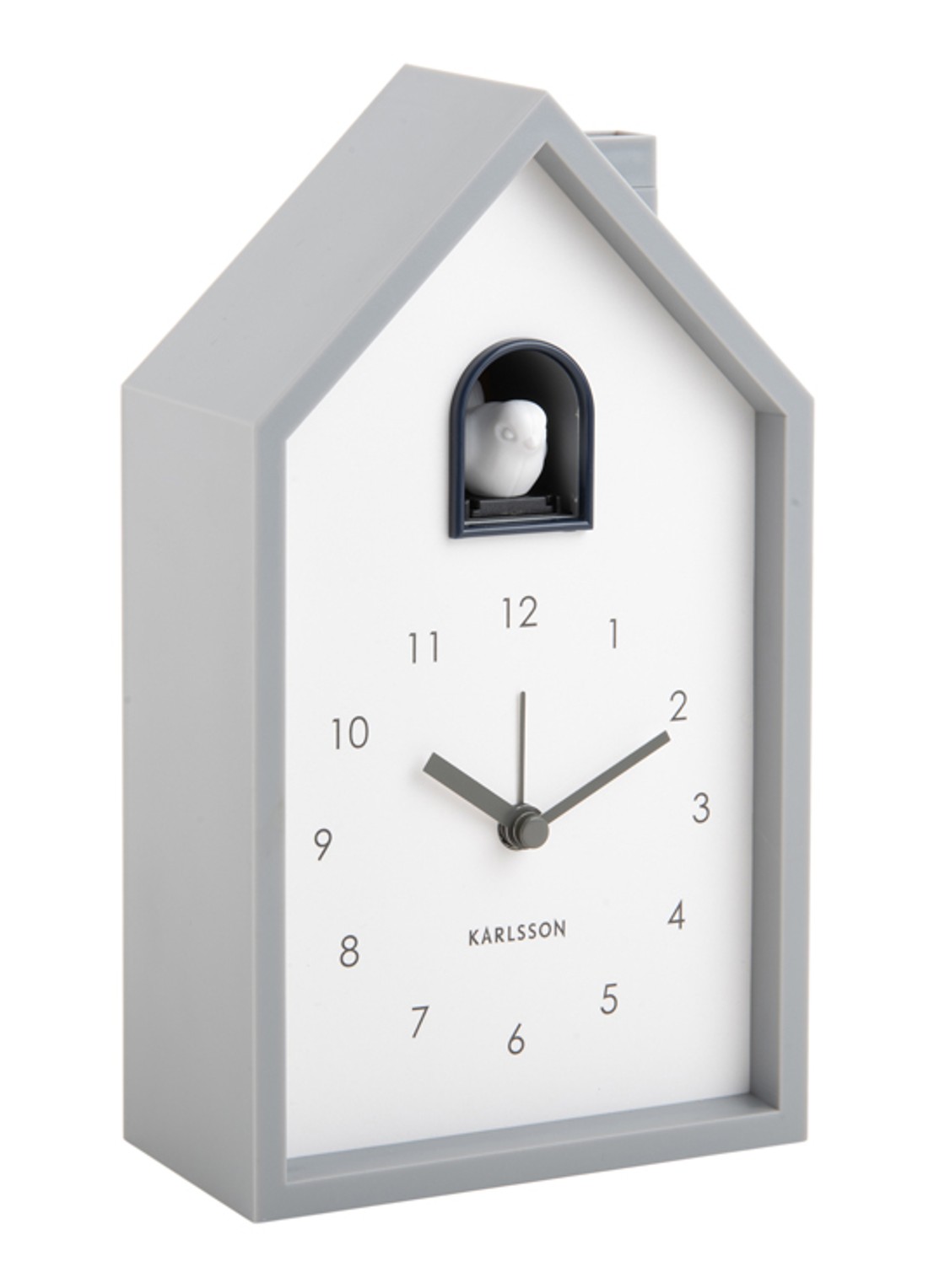 Karlsson Modern Cuckoo wekker - detail 2 grijs
