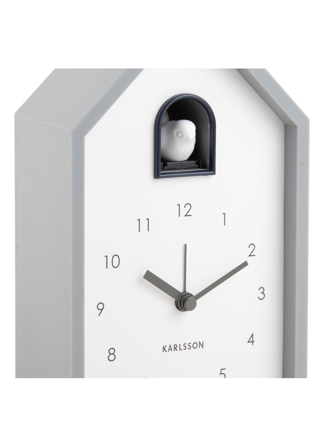 Karlsson Modern Cuckoo wekker - detail 3 grijs